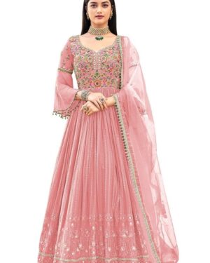 Georgette Embroidered Ladies Party Wear Anarkali Suits