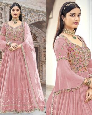 pink-embroidered-with-embellished-georgette-anarkali-style-gown-peachmode-1