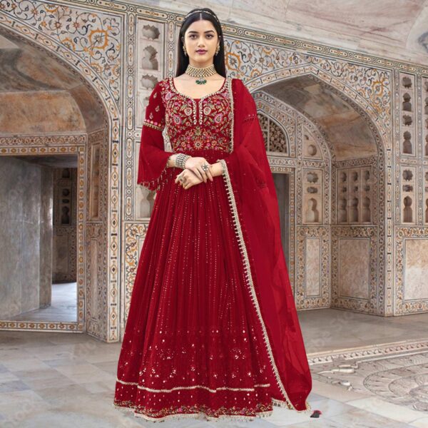 Georgette Embroidered Ladies Party Wear Anarkali Suits